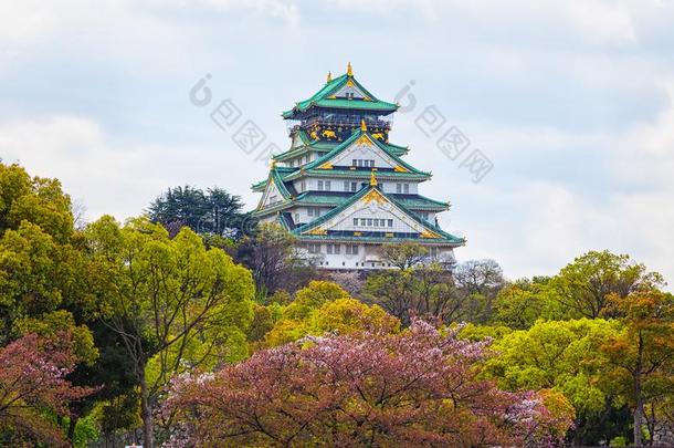 看法关于大阪城堡采用大阪和秋树叶,日本人