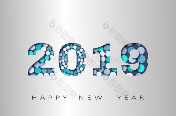 幸福的新的年,抽象的设计3英语字母表中的第四个字母,2019说明