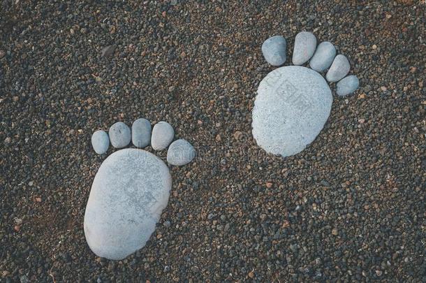 脚,脚步使关于石头,石头脚印-