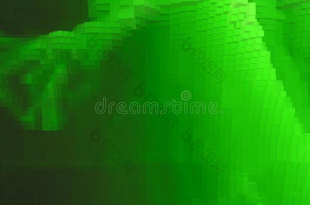 富有色彩的和生动的<strong>动态</strong>的绿色的立方形的东西结构.