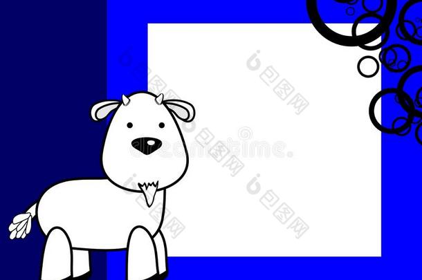 漂亮的豪华的山羊漫画照片框架背景
