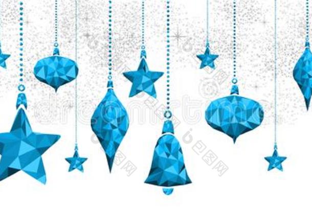 圣诞节和新的年蓝色小玩意装饰横幅