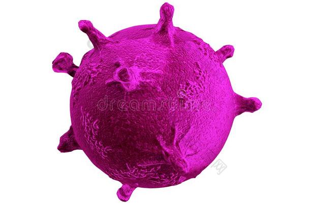 紫色的病毒或细菌分子微生物隔离的向一白色的b一