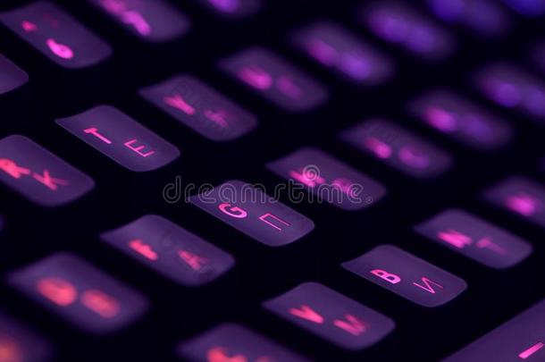 int.嘿技术计算机机械的键盘和背后照明三原色红绿兰彩色值伊利米娜