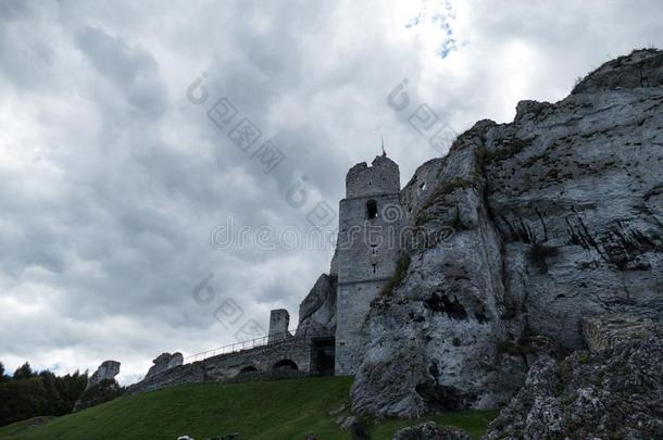 令人惊异的历史的中古的城堡奥格罗杰涅茨采用南方的磁极的