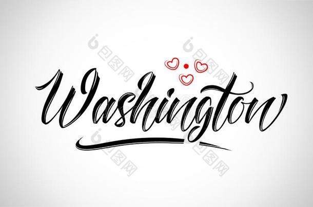 华盛顿城市设计<strong>凸</strong>版<strong>印</strong>刷术和红色的心偶像标识