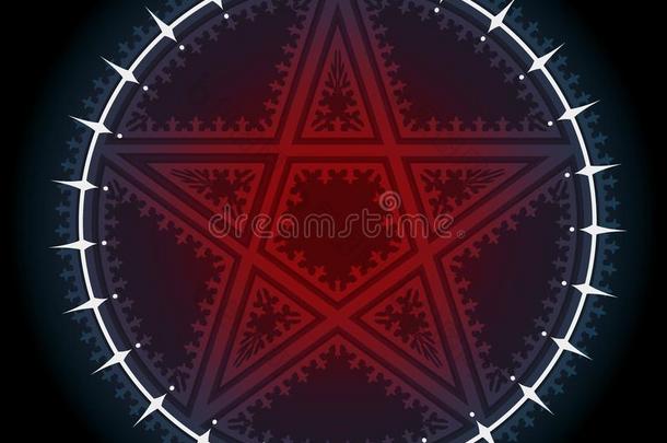 红色的num.五尖的五角星形星和装饰