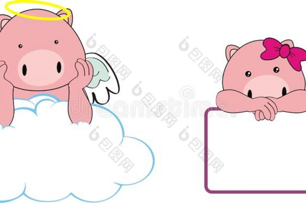 漂亮的婴儿猪小天使漫画收集放置
