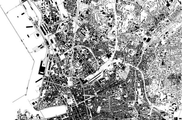 卫星地图关于马赛,法国,城市大街