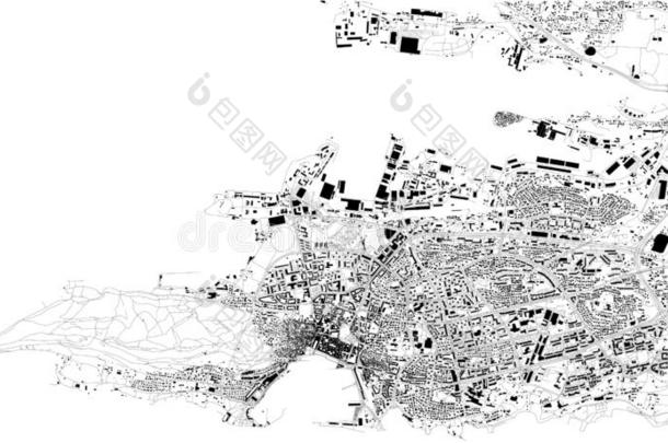 <strong>卫星地图</strong>关于分裂,克罗地亚,城市大街