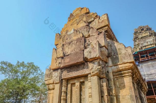古代的石头城堡采用吴哥泰国或高棉的佛教寺或僧院吴哥汤姆Thomas的昵称
