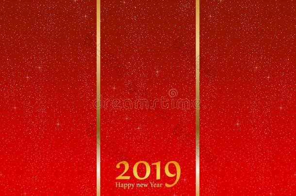 新的年问候为年<strong>2019</strong>和明亮的红色的背景和