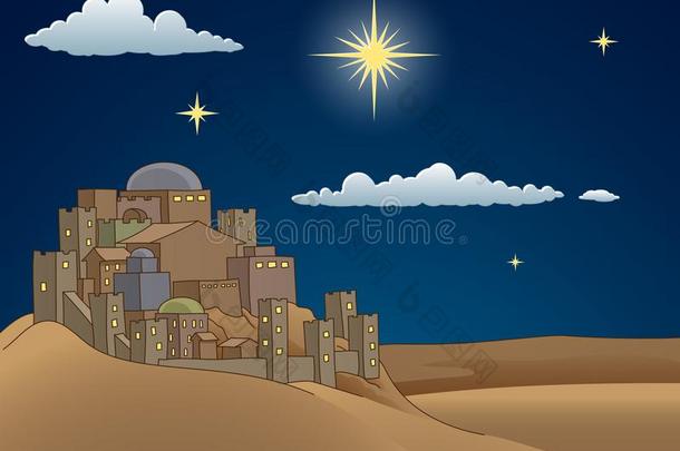 基督的诞生圣诞节伯利恒星漫画地点