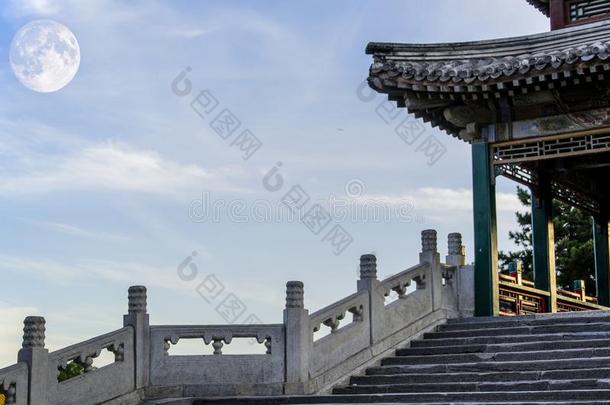 中间的秋节日和古代的建筑学关于中国