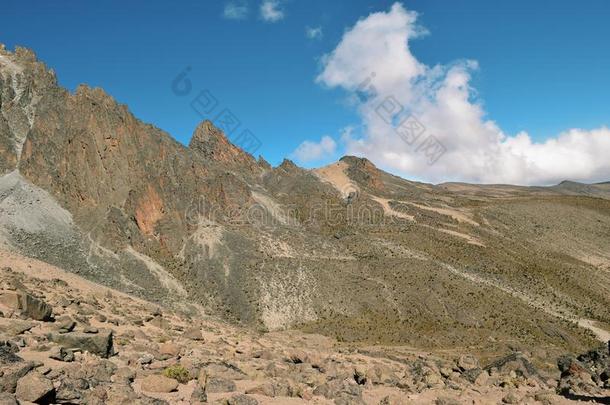 火山的风景在登上肯尼亚,登上肯尼亚N在ional公园,英语字母表的第11个字母