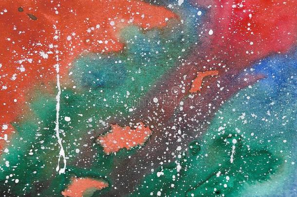 抽象的空间水彩背景,水彩星系绘画