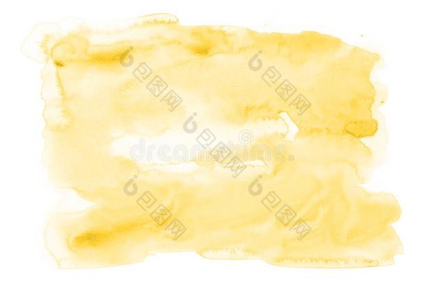 黄色的水彩背景艺术手颜料向纸质地