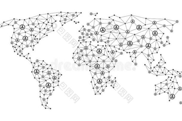 全球的人社会的媒体网络化.商业数字的交流