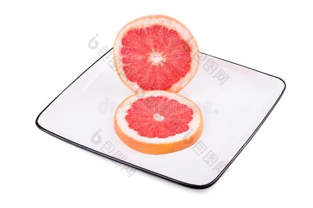 葡萄柚采用正方形盘子