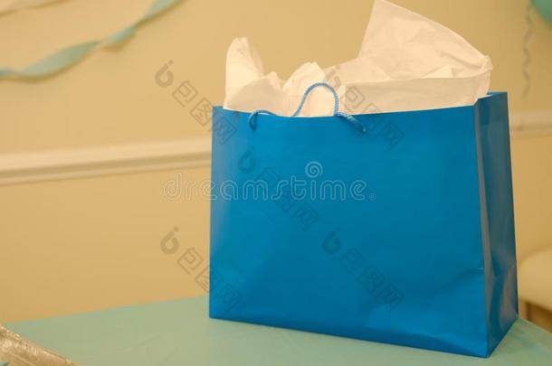 economy经济友好的蓝色纸袋