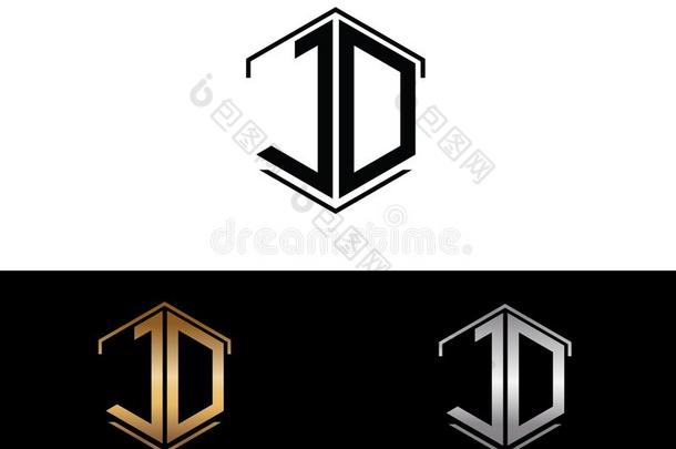 jd公司文学连接的和<strong>六边形</strong>形状标识
