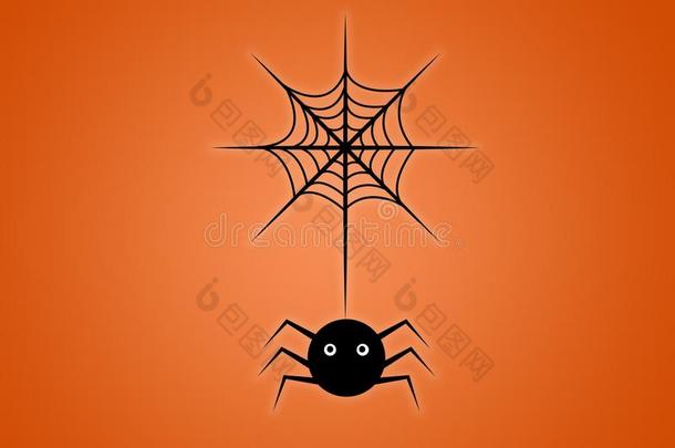 蜘蛛向蜘蛛网数字有插画的报章杂志向桔子背景
