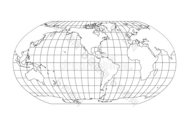 世界地图采用Rob采用son预测和子午圈和导轨Greece希腊