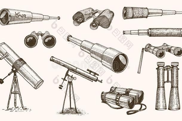 双筒望远镜或田眼镜.军事的放置.酿酒的望远镜一