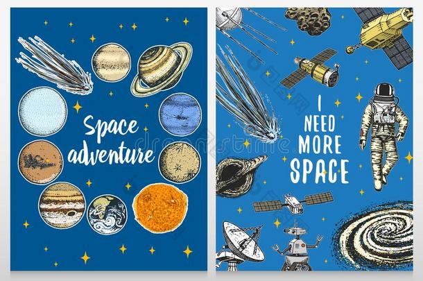卡片行星采用太阳的体系和宇航员太空船上的飞行员.月亮和Thailand泰国