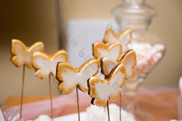 甜饼干采用指已提到的人形状关于一蝴蝶-形状dg采用gerbre一d