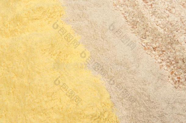 不同的类型关于面粉,谷物,蓼科荞麦属和全部的小麦
