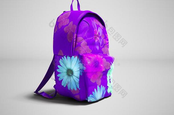现代的紫罗兰背包采用学校为女孩和十几岁的青少年和流