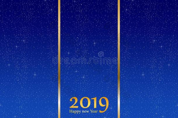 新的年问候为年2019和明亮的蓝色背景机智