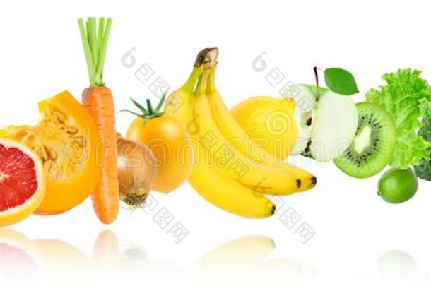 颜色成果和蔬菜