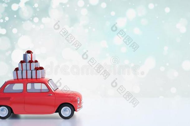 红色的汽车汽车rying圣诞节礼物3英语字母表中的第四个字母ren英语字母表中的第四个字母er