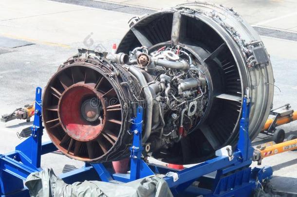 飞机气体涡轮机发动机详述采用航空飞机库.
