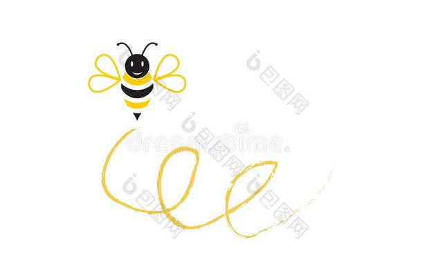 蜜蜂偶像标识设计矢量说明