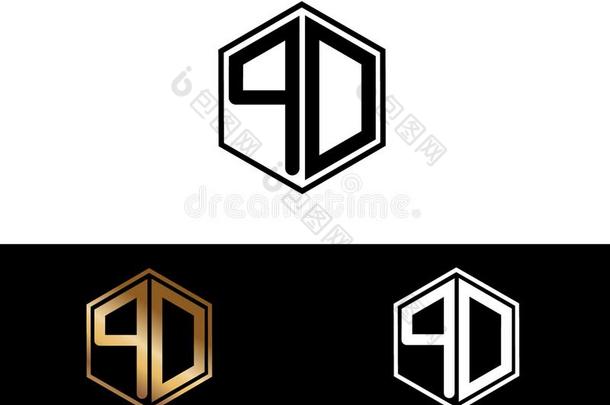 Qd文学连接的和六边形形状标识