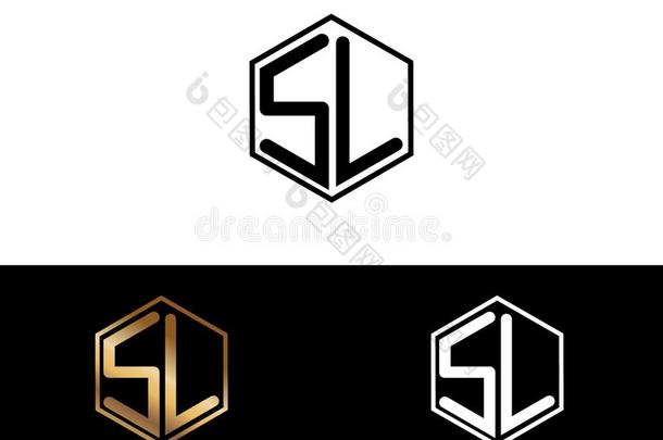 SierraLeone塞拉利昂文学连接的和六边形形状标识