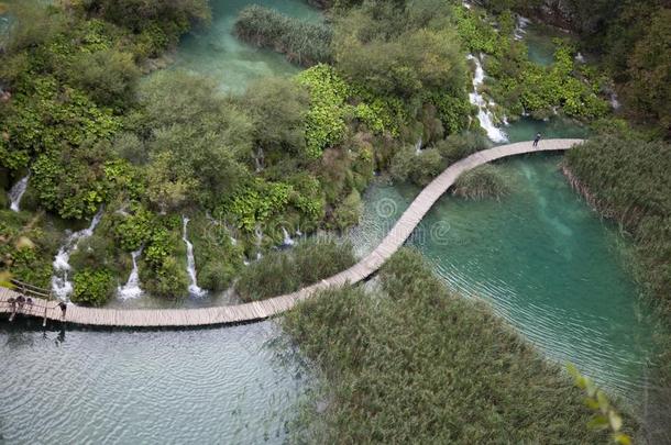 普利特维湖自然的公园采用克罗地亚