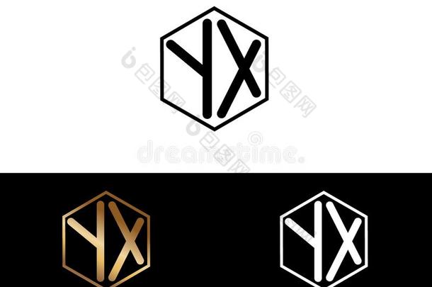 YX公司文学连接的和六边形形状标识