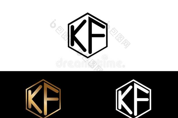 KF公司文学连接的和六边形形状标识