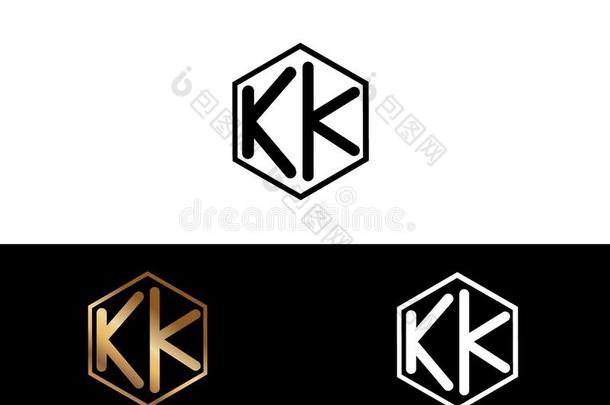 killerkarate空手道文学连接的和六边形形状标识