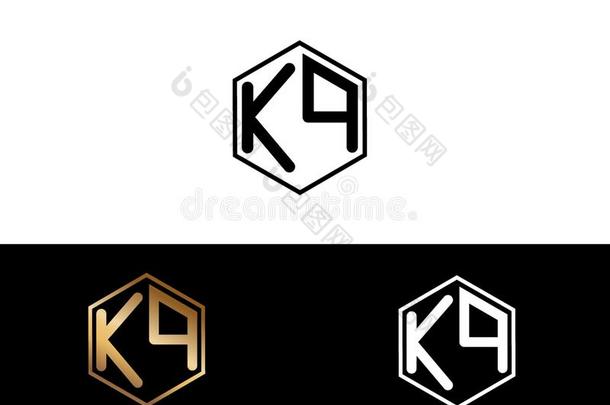 KQ文学连接的和六边形形状标识
