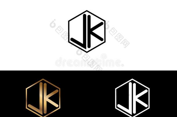 jk公司文学连接的和六边形形状标识