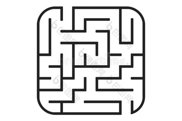 抽象的正方形迷宫.容易的水平关于困难.游戏为小孩.英语字母表的第16个字母