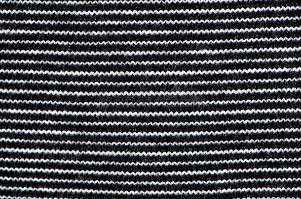 有条纹的黑的和白色的编织织物质地,编织ted模式波黑