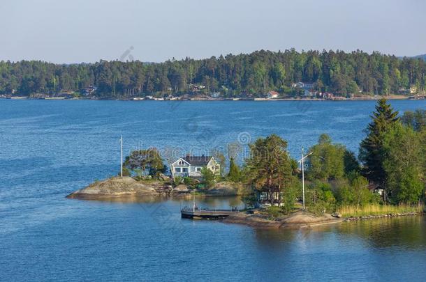 瑞典,小的住宅向一isl一d采用波罗的海的海