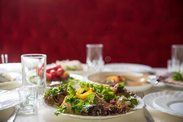 给养采用饭店,美味的蔬菜沙拉,Ukra采用e