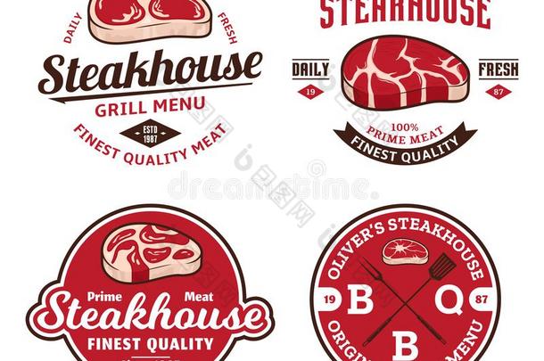 牛排餐厅或肉st或e标识和标签
